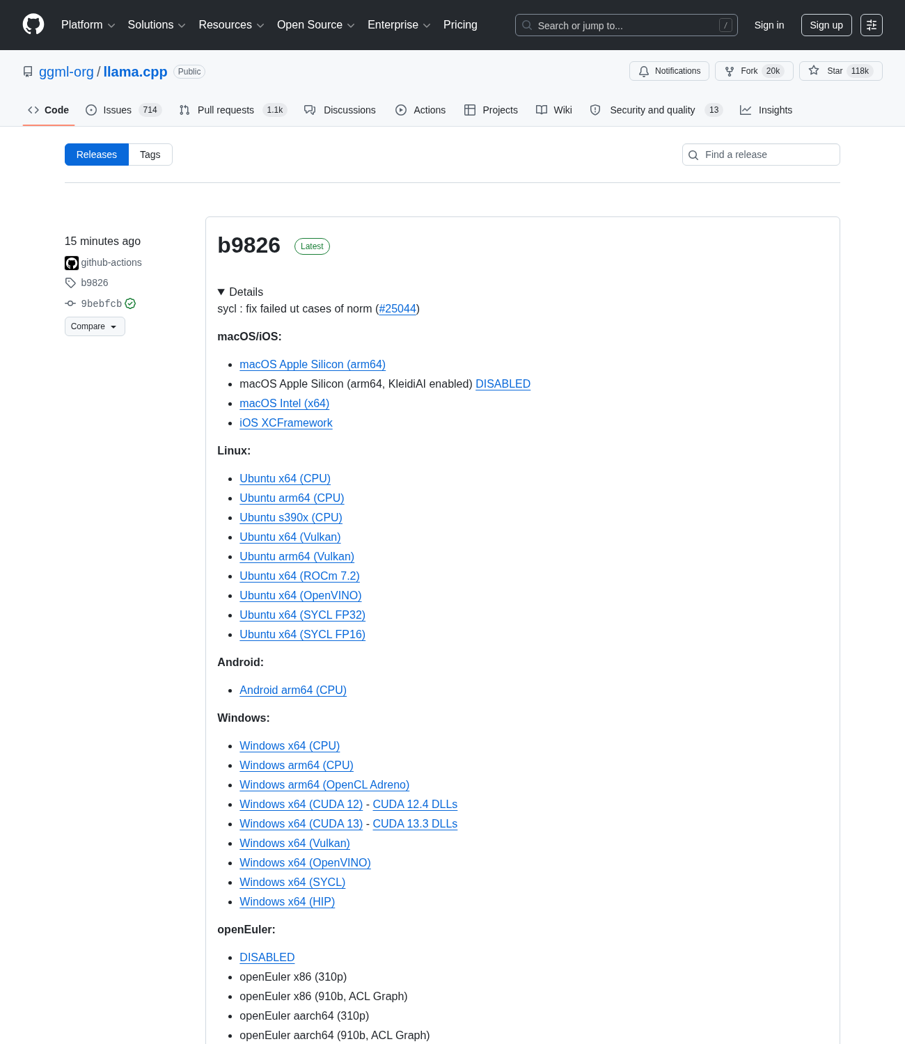 GitHub Releases 页面